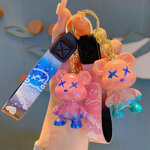Cartoon Bear Keyring Acrylic Animal Keychain for Women Couple
