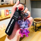 Cartoon Bear Keyring Acrylic Animal Keychain for Women Couple