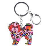 Acrylic Yorkshire Terrier Dog Key Chain Shih Tzu Key Ring Holder