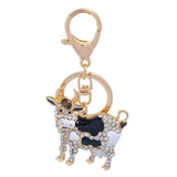 Alloy Crystal Cow Keychain Couple Gift Charm Jewelry Key ring Year