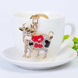 Alloy Crystal Cow Keychain Couple Gift Charm Jewelry Key ring Year