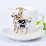 Alloy Crystal Cow Keychain Couple Gift Charm Jewelry Key ring Year
