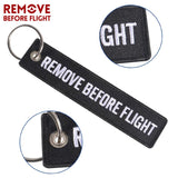 3PCS Remove Before Flight Pilot Keychains Embroidered Aviation Key Tag