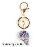 Amethysts Crystal Pendant Key Chain Ring Car Keychain Holder Women Girls