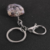 Amethysts Crystal Pendant Key Chain Ring Car Keychain Holder Women Girls