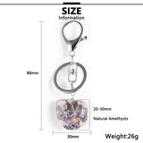 Amethysts Crystal Pendant Key Chain Ring Car Keychain Holder Women Girls