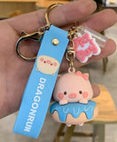 Donuts Pig Car Keychain Women Key Chain Moto Jewelry Couple Bag Charm