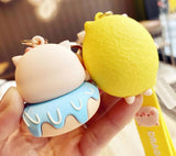 Donuts Pig Car Keychain Women Key Chain Moto Jewelry Couple Bag Charm