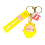 Donuts Pig Car Keychain Women Key Chain Moto Jewelry Couple Bag Charm