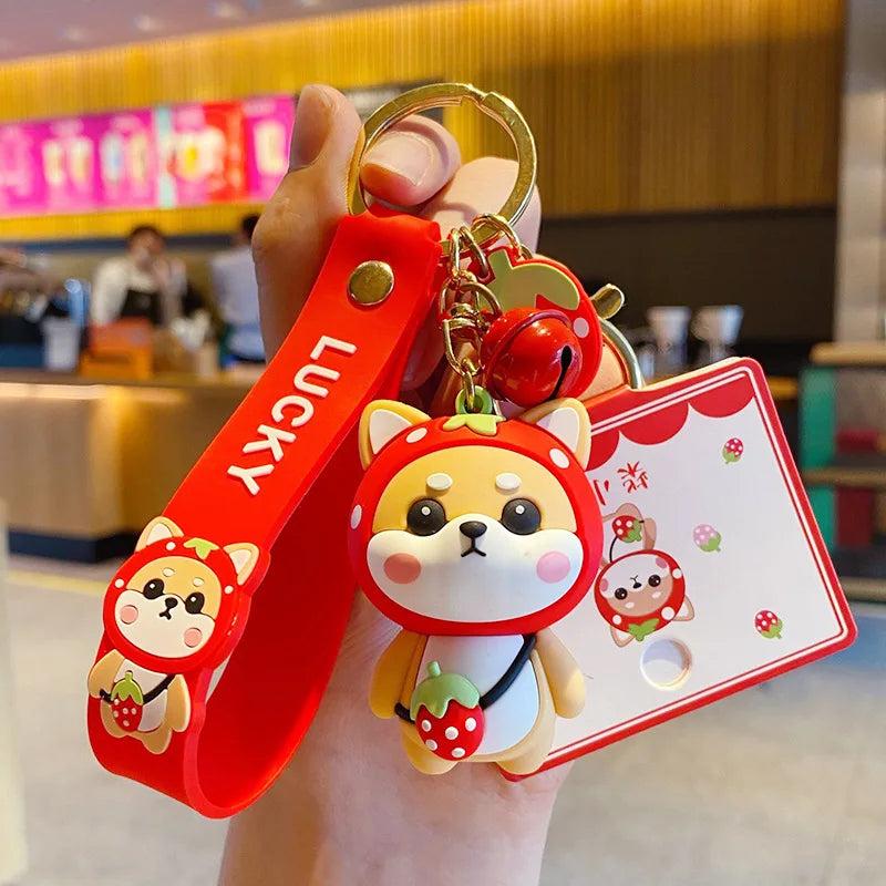Shiba Inu Dog Keychain Car Keyfob Gift Cartoon Pattern Keyring