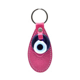 Turkish Eye Pink Leather Keychain