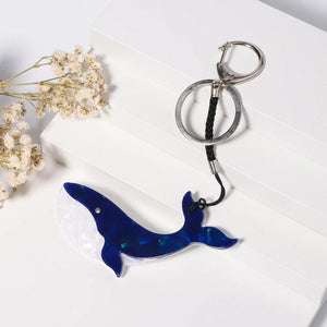 Acrylic Whale Stainless Key Chain Animal Corsage Women Girl Jewelry