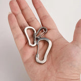3PCS Stainless Steel Spring Buckle Key Chain Ring Holder