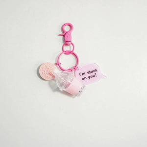 Acrylic Pearl Milk Tea Keychain Bag Pendant Dessert Cup Keyrings