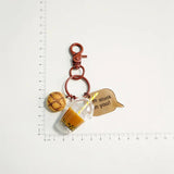 Acrylic Pearl Milk Tea Keychain Bag Pendant Dessert Cup Keyrings