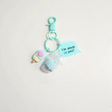 Acrylic Pearl Milk Tea Keychain Bag Pendant Dessert Cup Keyrings