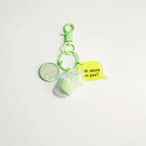 Acrylic Pearl Milk Tea Keychain Bag Pendant Dessert Cup Keyrings