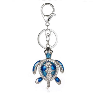 3 Colors Tortoise Crystal Keyring Keychains For Car HandBag Pendant