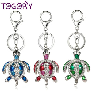3 Colors Tortoise Crystal Keyring Keychains For Car HandBag Pendant