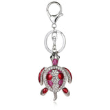 3 Colors Tortoise Crystal Keyring Keychains For Car HandBag Pendant