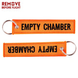 Firefighter Gift Keychain Empty Chamber Orange Key Fob