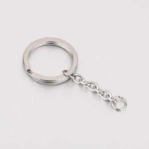 5pcs Stainless Steel Keychain with Split Ring for DIY Keyring