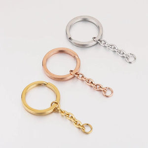 5pcs Stainless Steel Keychain with Split Ring for DIY Keyring