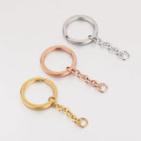 5pcs Stainless Steel Keychain with Split Ring for DIY Keyring
