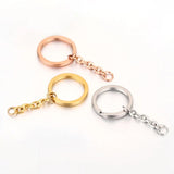 5pcs Stainless Steel Keychain with Split Ring for DIY Keyring