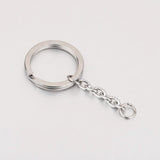 5pcs Stainless Steel Keychain with Split Ring for DIY Keyring