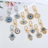 Stainless Steel Lucky Eye Keychain Bag Pendant Devil's Eye Keyring