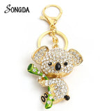 Koala Keychain Rhinestone Inlaid Funny Animal Pendant Car Key Ring Holder
