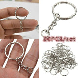 20 Piece Nickel Plated Embossed Keychain Diy Pendant Key Ring