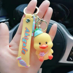 Silicone Duck Doll Keychain for Women Bags Boutique Ornaments