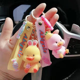Silicone Duck Doll Keychain for Women Bags Boutique Ornaments
