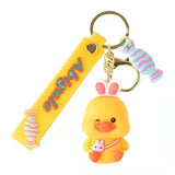 Silicone Duck Doll Keychain for Women Bags Boutique Ornaments