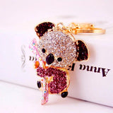 Australian Koala Keychain Inlaid Rhinestone Metal Pendant