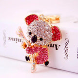 Australian Koala Keychain Inlaid Rhinestone Metal Pendant