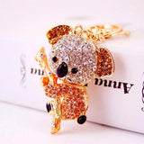 Australian Koala Keychain Inlaid Rhinestone Metal Pendant