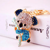 Australian Koala Keychain Inlaid Rhinestone Metal Pendant