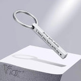 Dad Drive Safe Keychain, Stainless Steel Bar Keychain