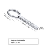 Dad Drive Safe Keychain, Stainless Steel Bar Keychain