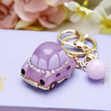 Metal Rhinestones Car Key Chain For Couple`S Gift Bag Pendant