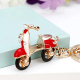 Metal Rhinestones Car Key Chain For Couple`S Gift Bag Pendant