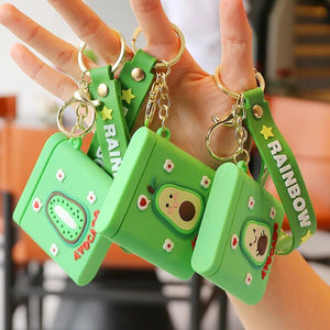 Cute Cartoon Vanity Mirror Keychain Phone Holder Pendant