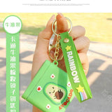 Cute Cartoon Vanity Mirror Keychain Phone Holder Pendant