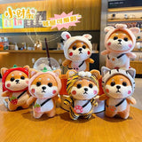 Tiger Strawberry Headgear Plush Toy Dog Keychain for Couple Backpack