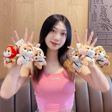 Tiger Strawberry Headgear Plush Toy Dog Keychain for Couple Backpack