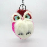 Fluffy Rabbit Fur Owl Keychain For Womens Girls Pompom Fur Key Chains