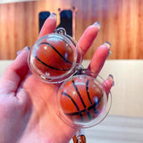 Red Basketball Keychain Gift for Men Women Ball Pendant of Key Chain For Bag